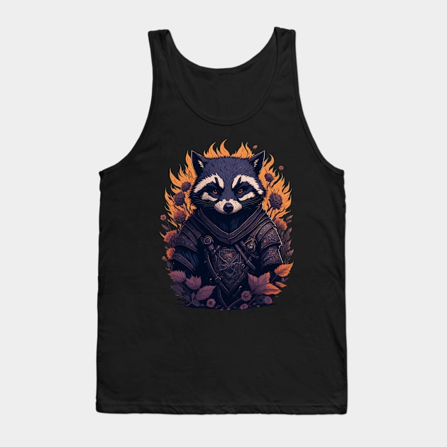 Ninja Raccoon watercolor Tank Top by hippohost